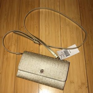 Tommy Hilfiger gold, shiny crossbody